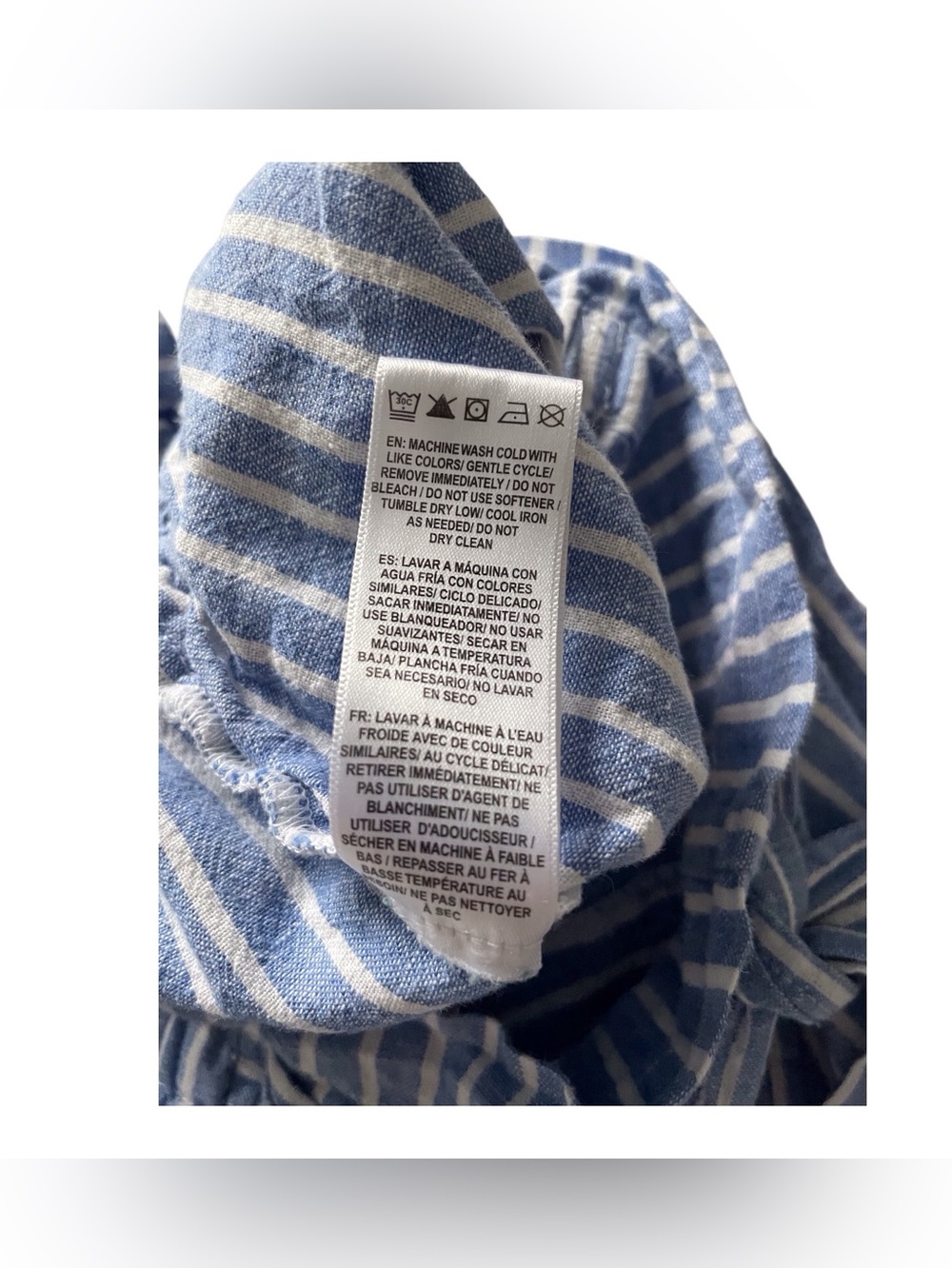 Beachlunchlounge Collection Women's Blue&White Striped Linen-Cotton Pants, XL - Picture 5 of 9